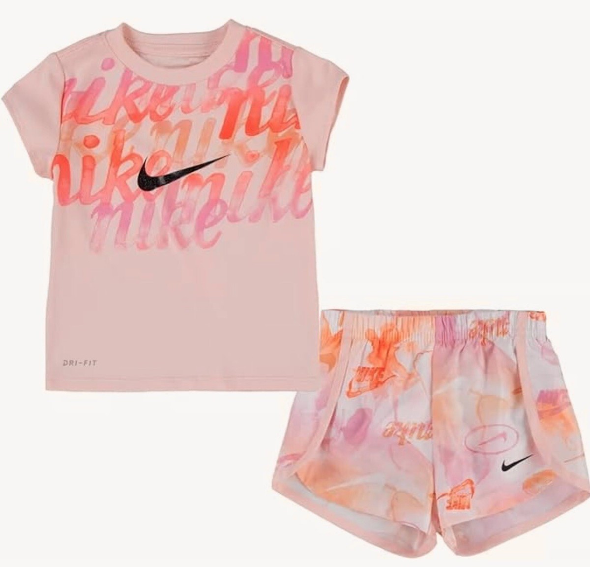 Nike Little Girls Dri-FIT Short Sleeve T-Shirt And Shorts Piece Set  NWT
