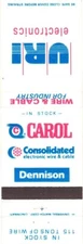 Carol Consolidated Electronic Wire & Cable Dennison Vintage Matchbook Cover