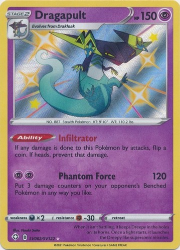 Dragapult SV062/SV122 Shiny Holo Rare Shining Fates Pokemon TCG