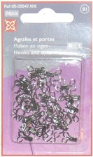 HOOKS AND EYES SIZE NO.1, SILVER, 24PCS, REF:05-05547.NIK