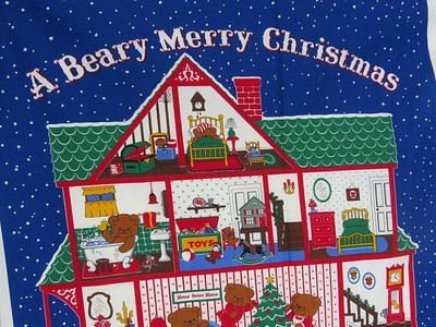 Beary Merry Christmas Countdown Advent Calendar Cranston Fabrics Panel NEW  UnCut | eBay