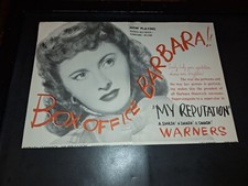 My Reputation Barbara Stanwyck Rare Original 1946 Promo Poster Ad Framed!