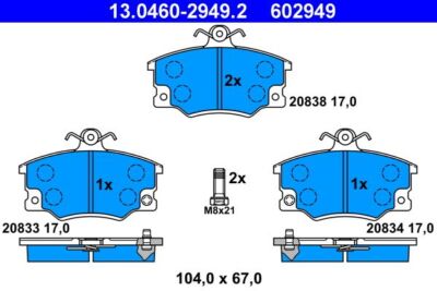 ATE 13.0460-0149.2 Set Accessori Freno A Disco - Compatibile Con Kia Rio E Mazda Demio (Sistema Sumitomo)