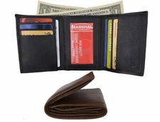 Mens Slim Trifold Genuine Leather Wallet Credit Card Window ID License SPECIAL
