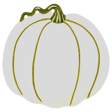 Boston International - White & Green Pumpkin Plate - KAC25372