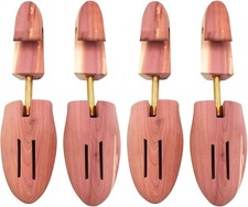 Men's Red Cedar Wood Shoe Tree Single Tube 2 Packs Medium Fits Shoe Sizes 9-10 