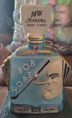 Bob Hope 14th Annual Desert Classic Jim Beam Bourbon Whiskey Decanter 1973