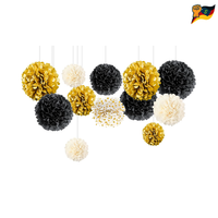 Schwarzkorn Partydekoration 12 StüCk Seidenpapier Pom Poms Hochzeit Geburtstag