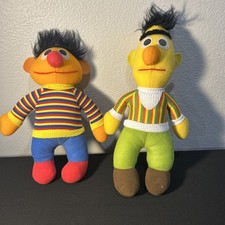 Vintage Bert  Ernie Hasbro Softies  Playskool Sesame Street Plush grt con 