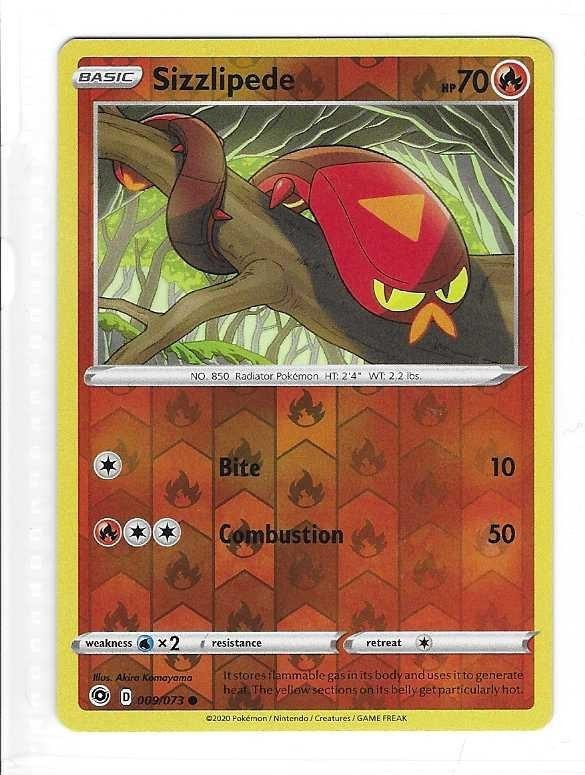 Pokemon --- SIZZLIPEDE --- S/S Champion's Path! REVERSE HOLO! NM/Mint! 9/73