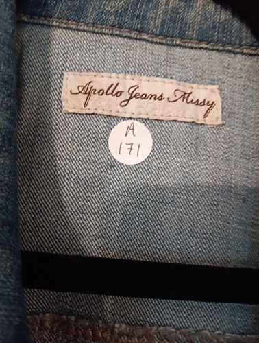 Apollo Jeans ~Missy Denim Vest Juniors Sz. L Button Front Distressed Lace - Picture 8 of 10
