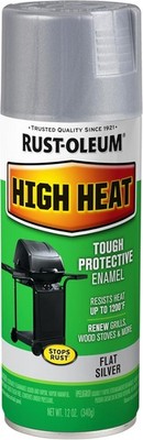 12 OZ Rust-Oleum 7716830 High Heat Enamel Spray Paint, Silver Barbecue Grill