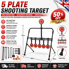 Air Rifle Shooting Target Self Resetting 5 Targets Spinning SwiAir Rng Set Metal