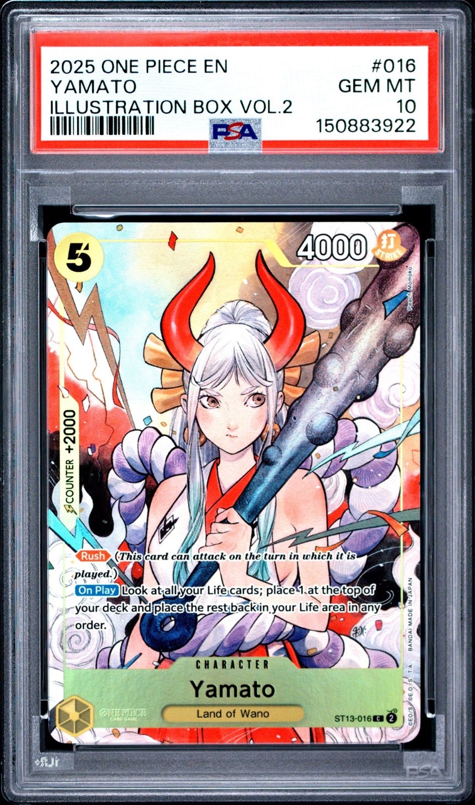 One Piece En Yamato Illustration Box Volume 2 ST13-016 PSA 10 Gem Mint