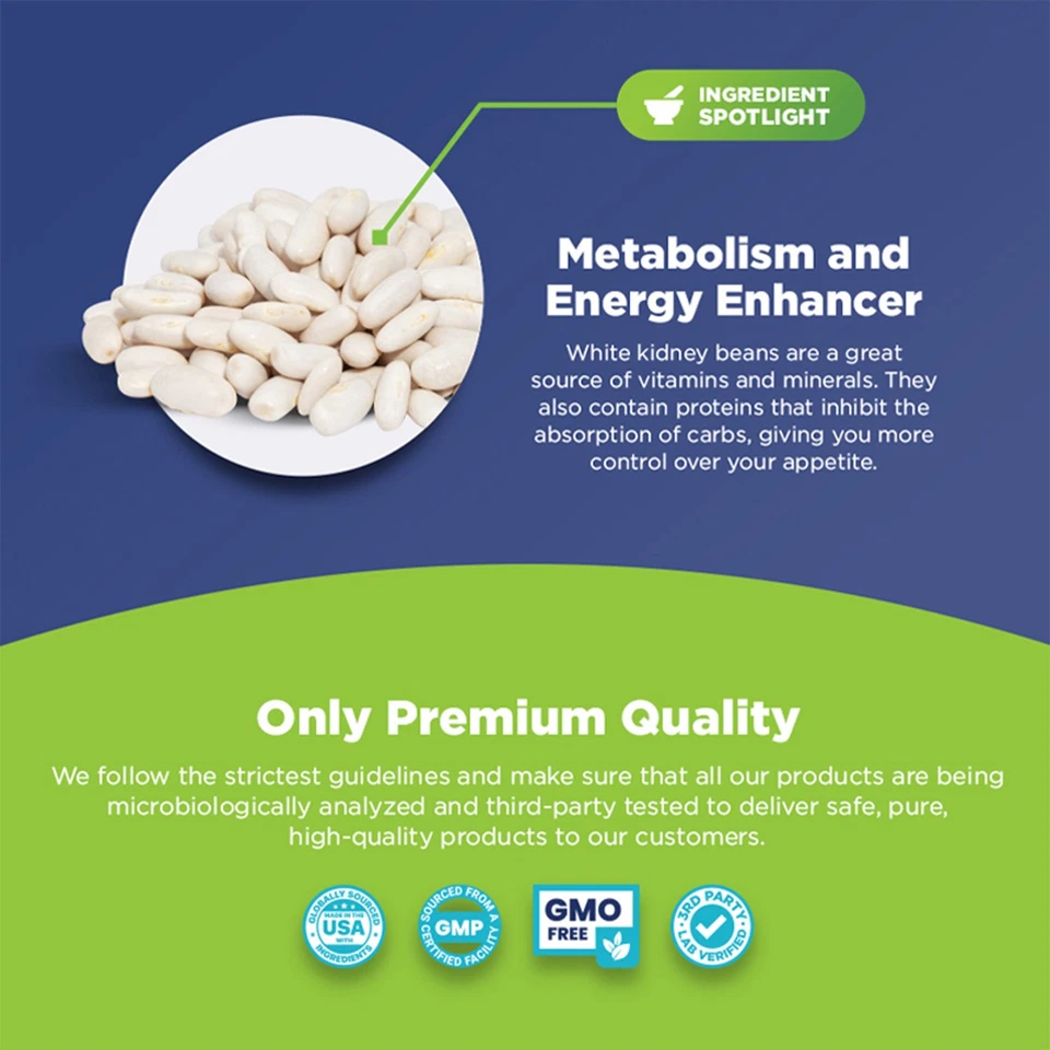Weiße Kidneybohne – Gewichtsverlust, natürlicher Kohlenhydratblocker, Energie - Bild 4 von 4
