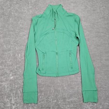 Lululemon Define Jacket Womens 4 Green Full Zip Thumbholes Yoga Run Vent Back