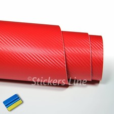 Film Adhésif Carbone ROUGE 3D 150x150 Cm Pour Enveloppe Auto Moto Carbone Rouge