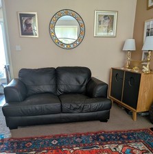 Black Leather 2 Seat Sofa Offers
