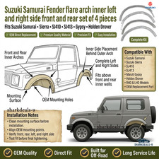 Suzuki Samurai Gypsy Inner Fender Flare Arch Wheel Protector Set Sj410 Sj413 4x4