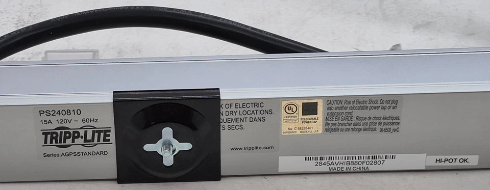 Tripp Lite PS240810 8-Outlet Power Strip 120V 10-ft Cord W/ Mounting Brackets - Image 4 of 4