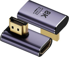 8K 60Hz HDMI Angled Adapter 2 Pack , 90 Degree Left and Right HDMI 2.1 Male to