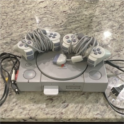 Sony PlayStation 1 PS1 Gray Console Bundle w/ 2 Controllers AV Cable Power