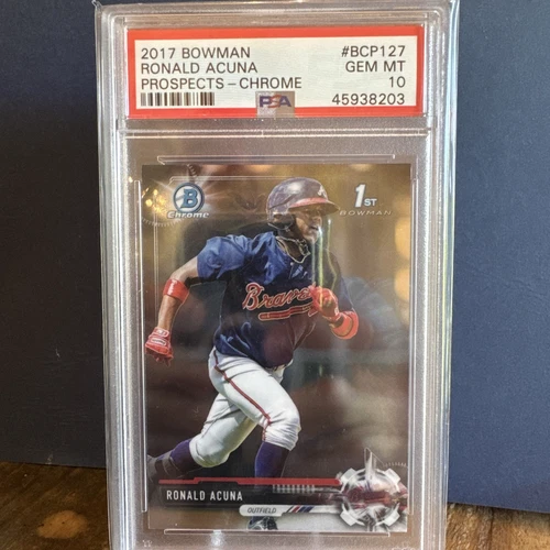 2017 Bowman Chrome RC#BCP127 Ronald Acuna JR Bowman Prospects PSA 10 BRAVES 🔥