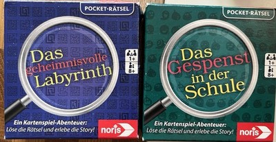 Noris Das Geheimnisvolle Labyrinth + Das Gespenst in der Schule 2 Kartenspiele