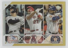 2023 Topps Series 1 League Leaders Gold Foil Aaron Judge Mike Trout #246 0wn0