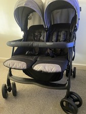 Graco Double Pushchair Twin Stroller, Folding, Basket, Adjustable Canopy