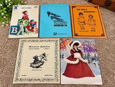 Vintage Doll Sewing Pattern Books Lot of 5 Doll Clothes Shoes Miniature Fashions