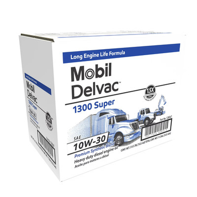 Mobil Delvac 1300 Super 10W-30 Synthetic Blend Diesel Oil, 1 Gal (3 PK)