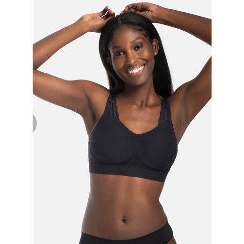Underoutfit Adjustable Comfort Bra w/Lace Straps 445 Black, size L