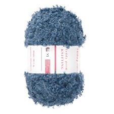 Fur Yarn Soft Fluffy Chunky Yarn Fuzzy Yarn Deep Blue for Crocheting,50m