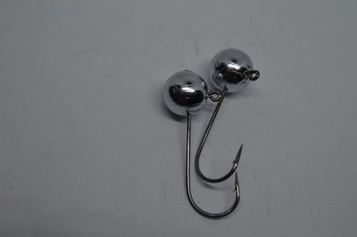 1/4 #2 BALL JIG HEAD NO COLLAR BLACK NICKEL MUSTAD 32746 NEEDLE POINT 50 COUNT