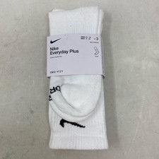 Nike Everyday Plus Crew Socks White L Men 8-12 2 Pairs