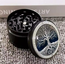2.5 Inch Herb Grinder 4 Piece Metal Grinder Tree of Life Yggdrasil Design 63mm