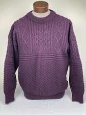 VTG NOR EASTERLY TRADITION PURE WOOL CREWNECK SWEATER PLUM SCOTLAND MENS M VGC 