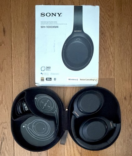 Sony WH-1000XM4 Black Headphones For Parts AS-IS NON-WORKING