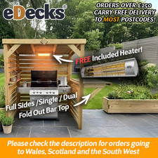 Deluxe Eclipse BBQ Shelter with Optional Foldout Bar Top Treated Shelter