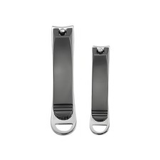 New Curved Edge Nail Clipper Finger Toe Cutter Trimmer Stainless Steel 2pc US