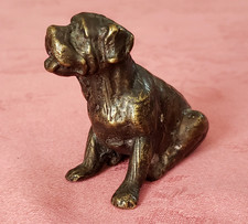 CHIEN miniature BRONZE ancien statuette LABRADOR