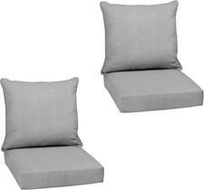 Weather-Proof 24" Outdoor Deep Seat Cushion Set - 2-Pack, Fade Resistant