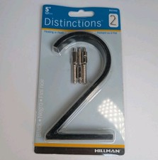 Hillman 5" Floating or Flush Mount House Address Numbers Black 2