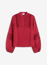 Oversize blouse size 44 plum red women's blouse long sleeve shirt tunic New