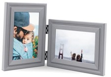 Vertical Horizontal Combo, Double 4x6 Wood Art Picture Frame, 4x6" / 6x4" Grey