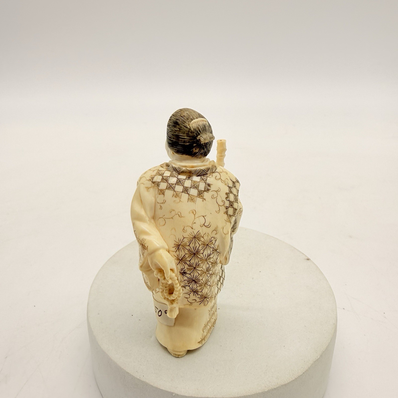 19th c Antique Japanese Meiji Carving Okimono Figurine 3”- Signed