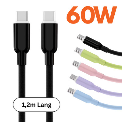 USB C Ladekabel 60W Schnell Ladekabel 1,2m Datenkabel für Apple Samsung Xiaomi