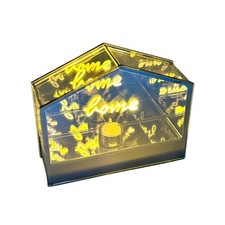 LAMPADA LED Vetro FUME' con scritta HOME 14.5x5x12 cm BOMBONIERA (56572) 1GU0