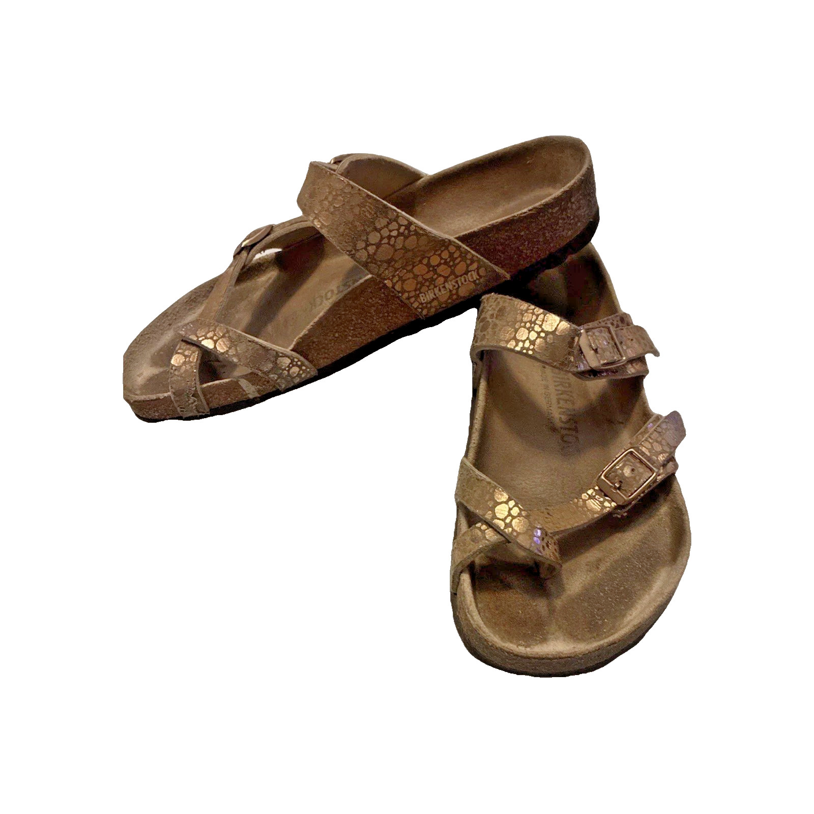 Birkenstock Mayari Copper Metallic Python Strap C… - image 1